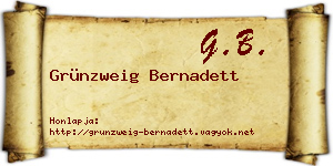 Grünzweig Bernadett névjegykártya